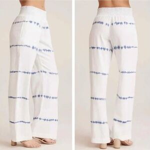 bella dahl blue and white tie-dyed beach pant size xs